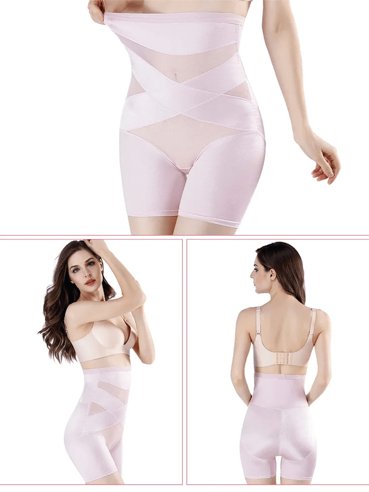 High Waist Mesh Panel Tummy Control Shaper Shorts 6