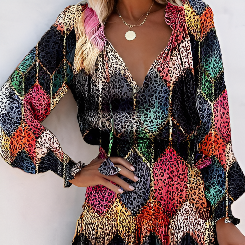 Chiffon Floral Mini Dress - View 2