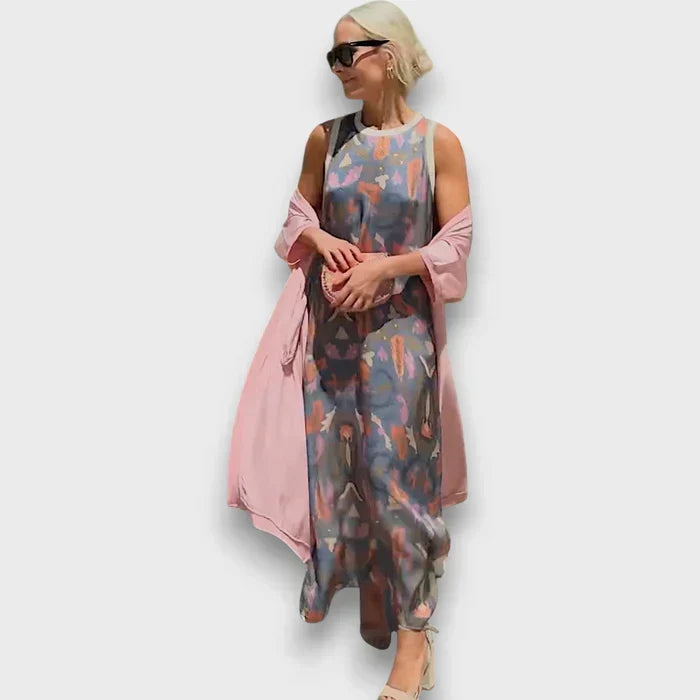 Sleeveless Round Neck Floral Print Maxi Dress 6