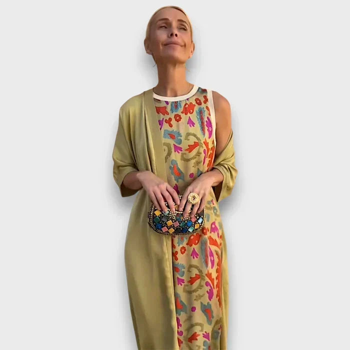 Sleeveless Round Neck Floral Print Maxi Dress 2