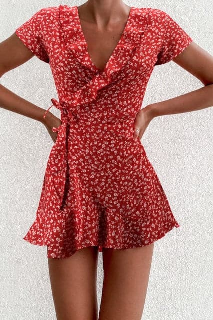 Floral Ruffle Bodycon Maxi Dress - View 3