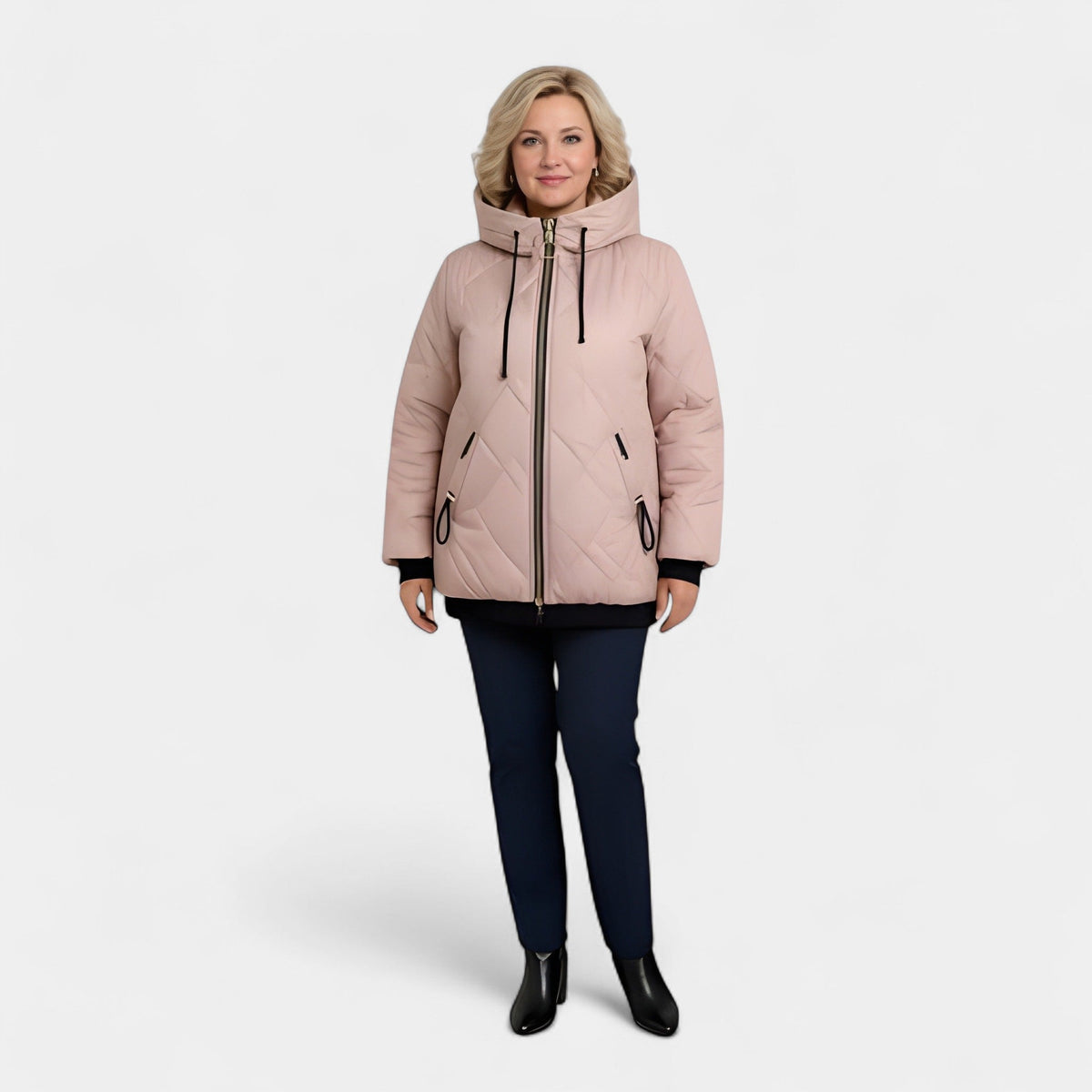 Hooded Zip Front Quilted Puffer Jacket 3