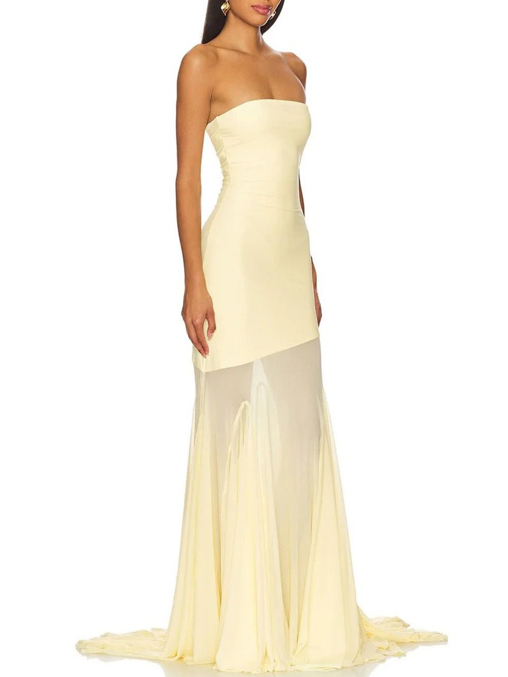 Seraphine Strapless Mesh Maxi Dress - View 3