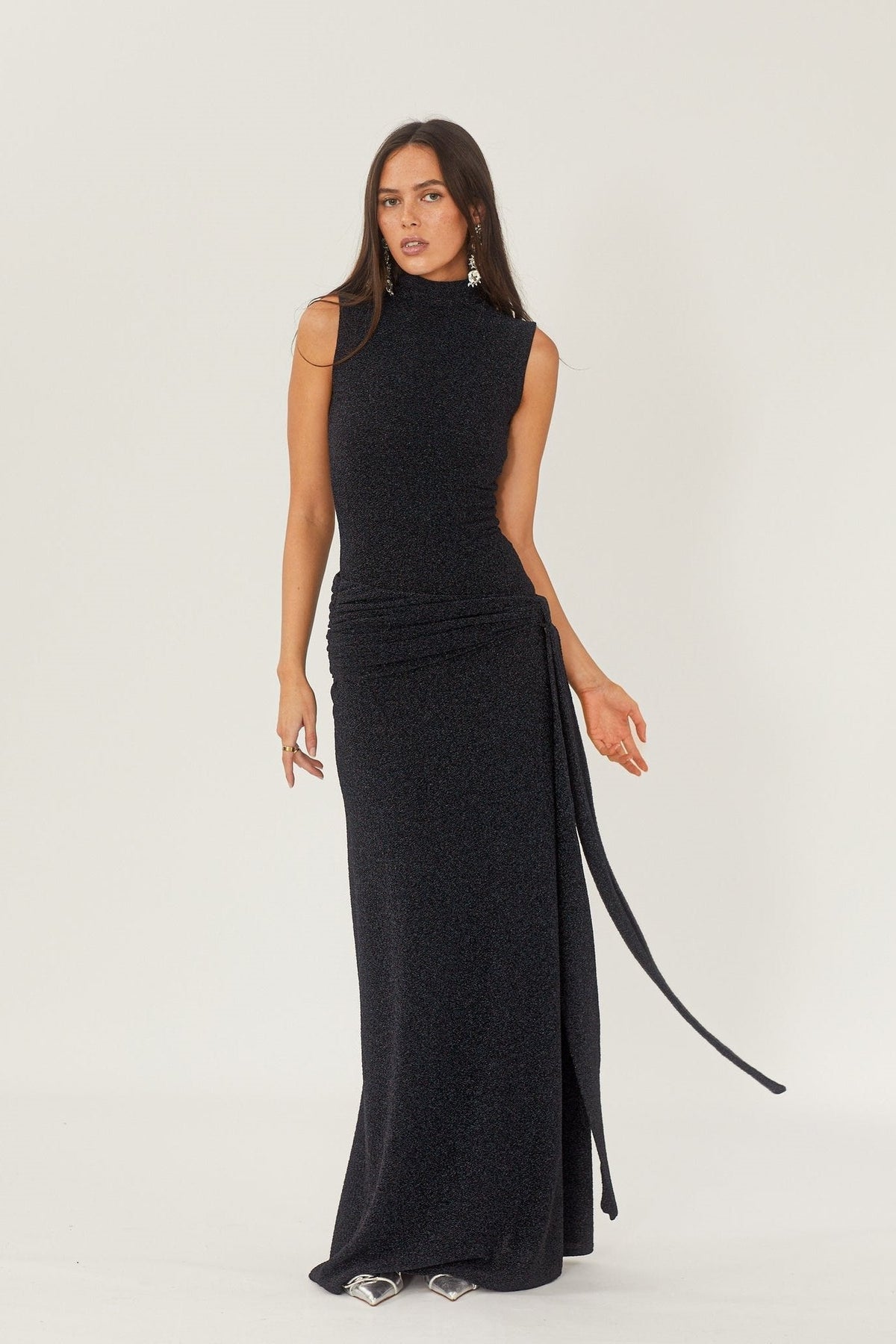 Shonna Metallic Strap Maxi Knit Dress - View 4