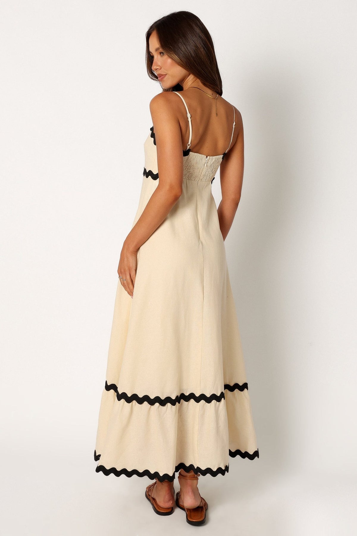 Chiffon Scoop Neck Bishop Sleeve Maxi Dress - View 4