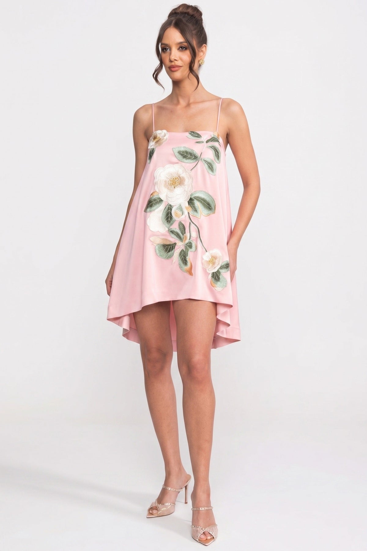 Spaghetti-Strap Mini Dress - Pink - View 5
