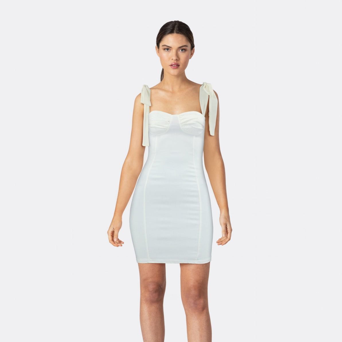 Ruched Sweetheart Tie Shoulder Bustier Corset Dress - View 7