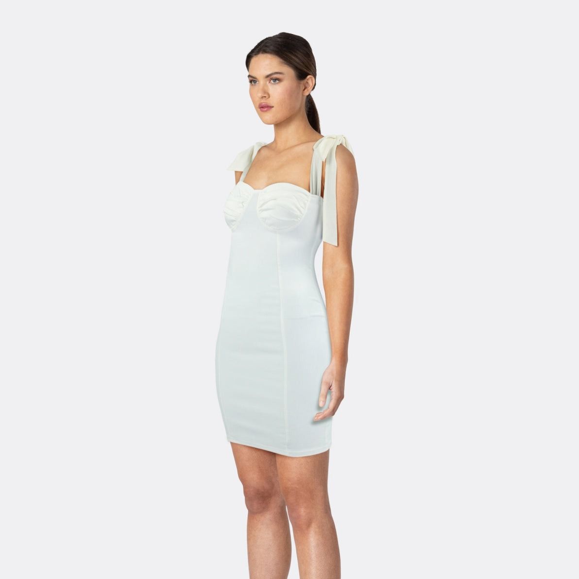 Ruched Sweetheart Tie Shoulder Bustier Corset Dress - View 8