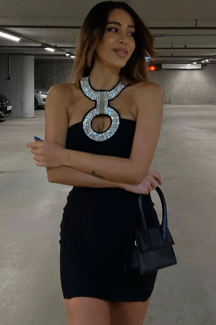 V-Neck Sleeveless Cut Out Bodycon Mini Cocktail Dress - View 3