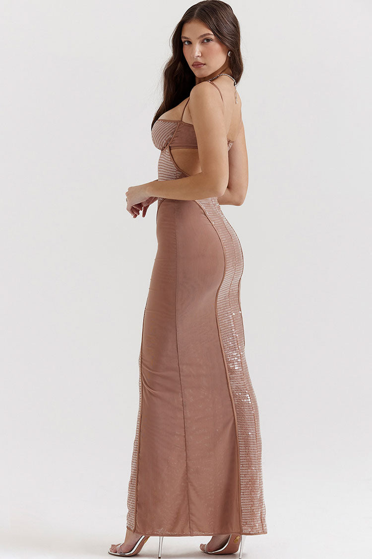 Sequin Sweetheart Bustier Bodycon Mermaid Maxi Dress - View 4