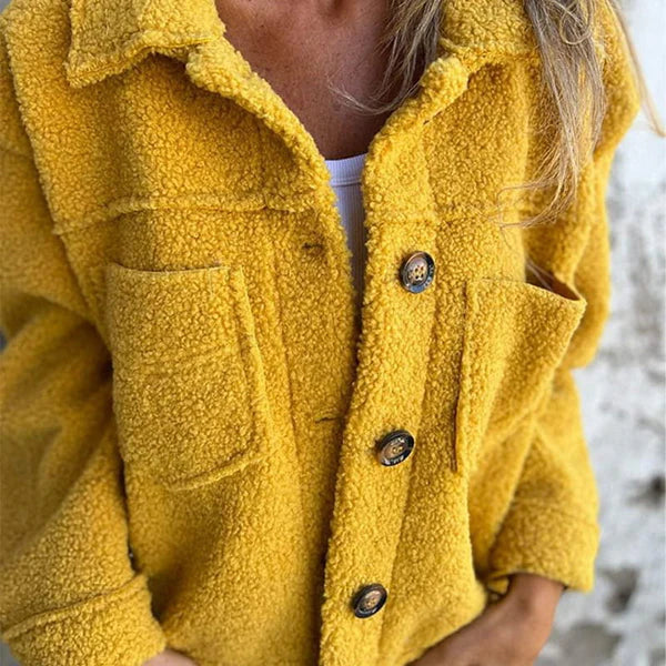 Teddy Fleece Collared Button Front Pocket Shacket Jacket 3