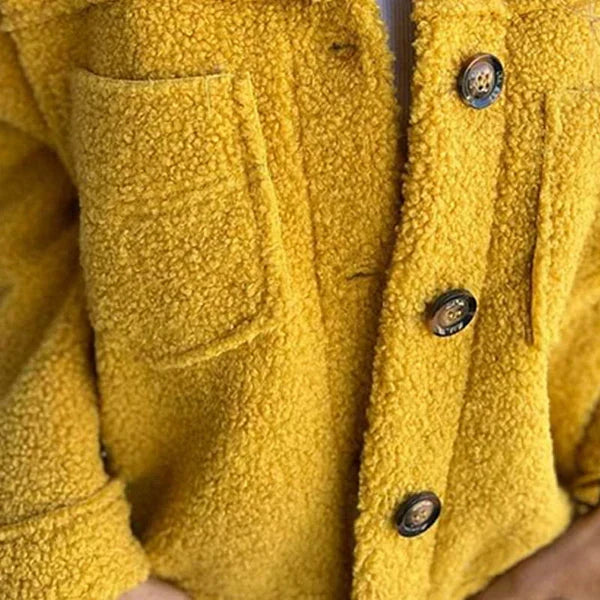 Button Front Collared Teddy Fleece Jacket 4