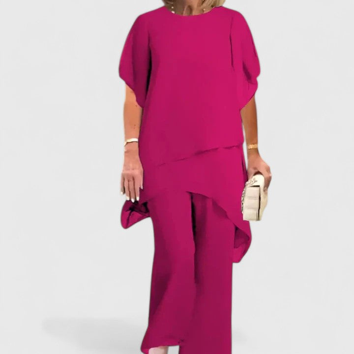 Short Sleeve Top and Wide Leg Pants Two Piece Set 6