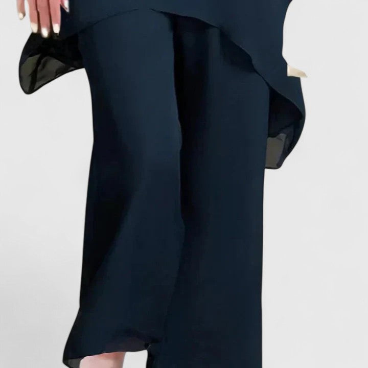 Short Sleeve Top and Wide Leg Pants Two Piece Set 7