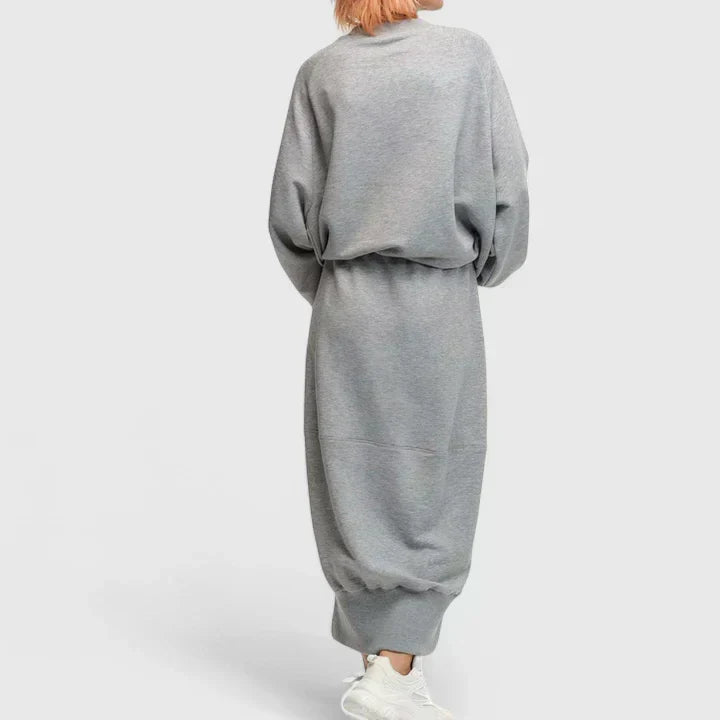 Crew Neck Sweatshirt and Pocket Midi Skirt Two Piece Set 5