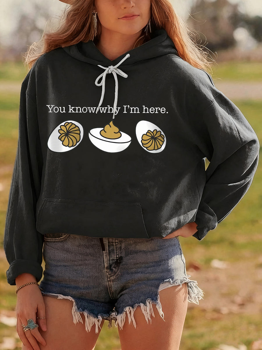 Deviled Egg Print Drawstring Hoodie 2