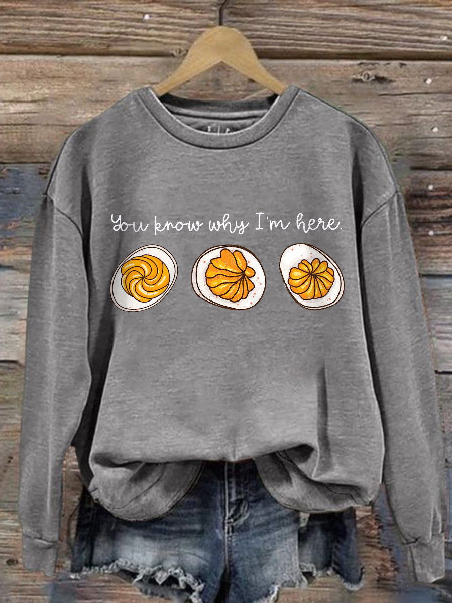 Crew Neck Pie Graphic Sweatshirt 5