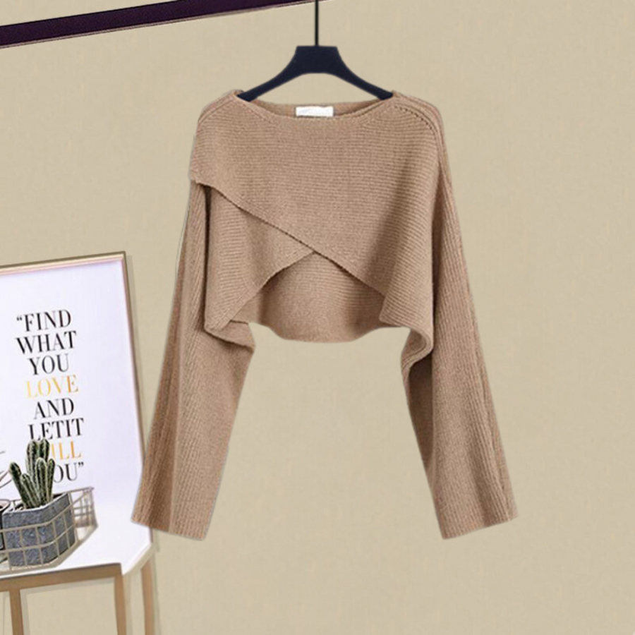 Sleeveless Slip Dress and Cropped Sweater Two Piece Set 3