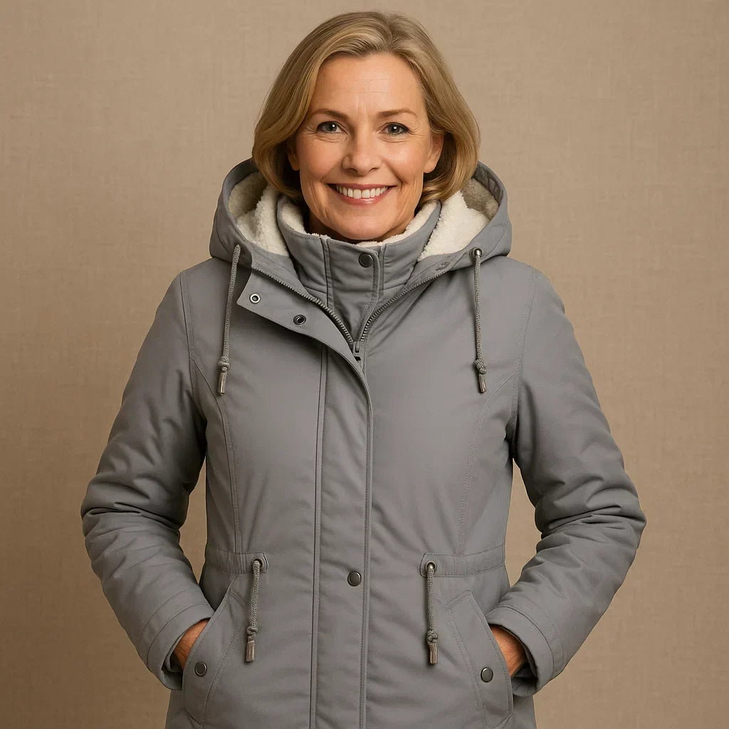 Hooded Sherpa Lined Zip Front Padded Jacket 2