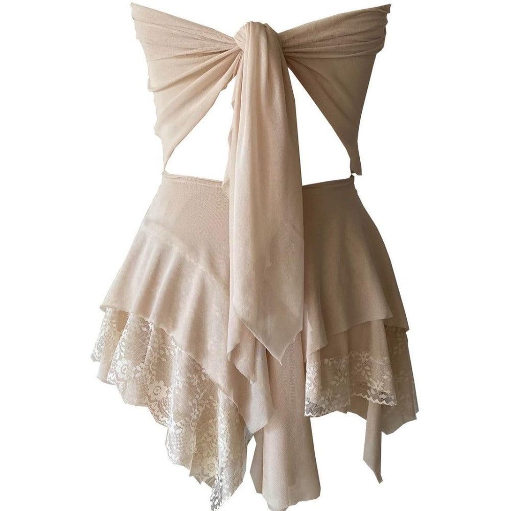Sugar Sheer Mesh Open Back Mini Dress - View 10