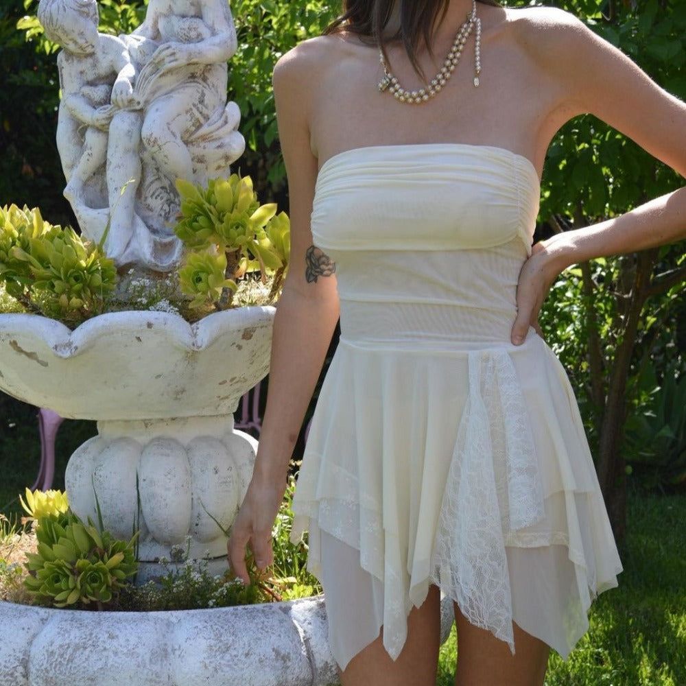 Sugar Sheer Mesh Open Back Mini Dress - View 3