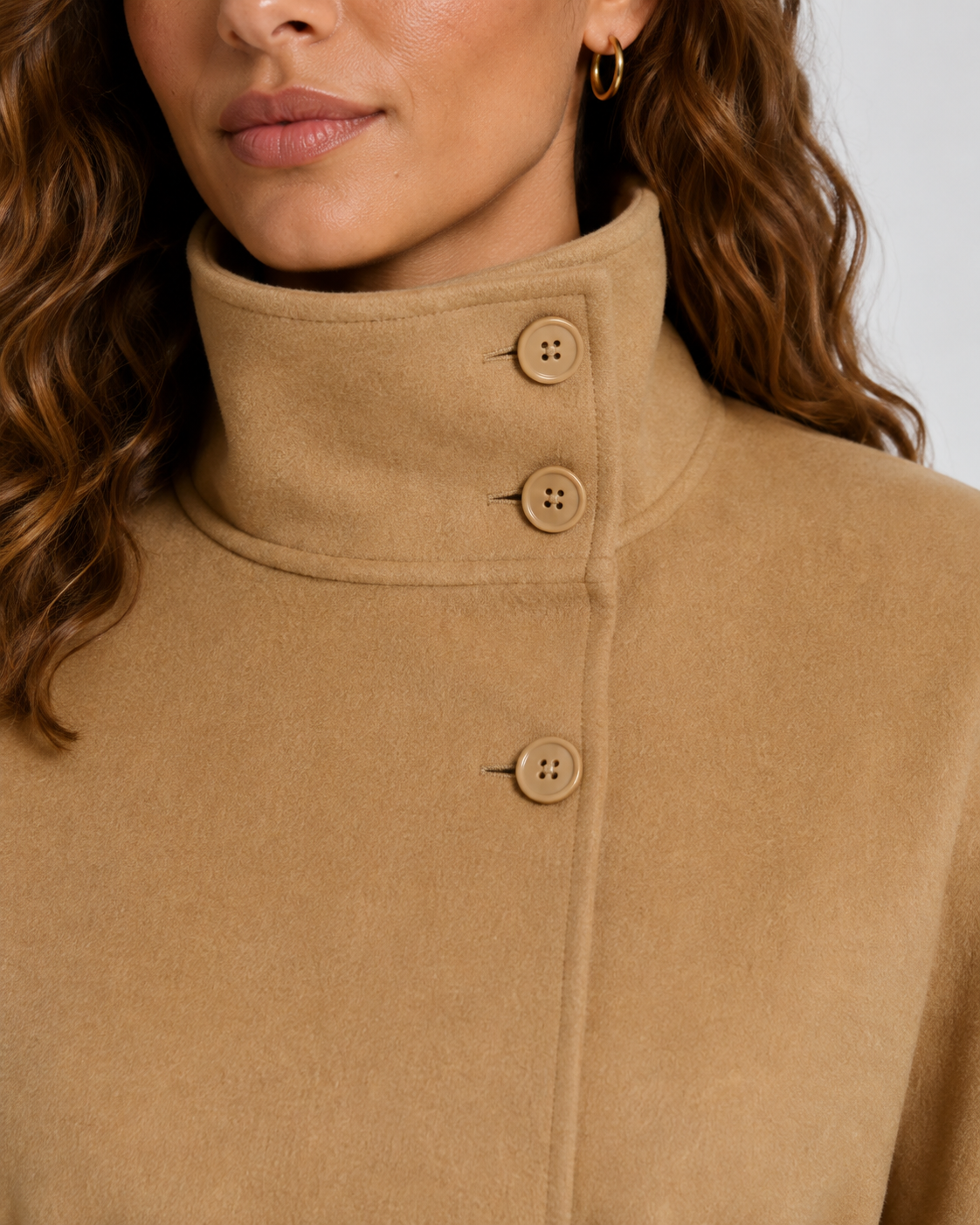 Belted Funnel Neck Wide Sleeve Cape Coat 5