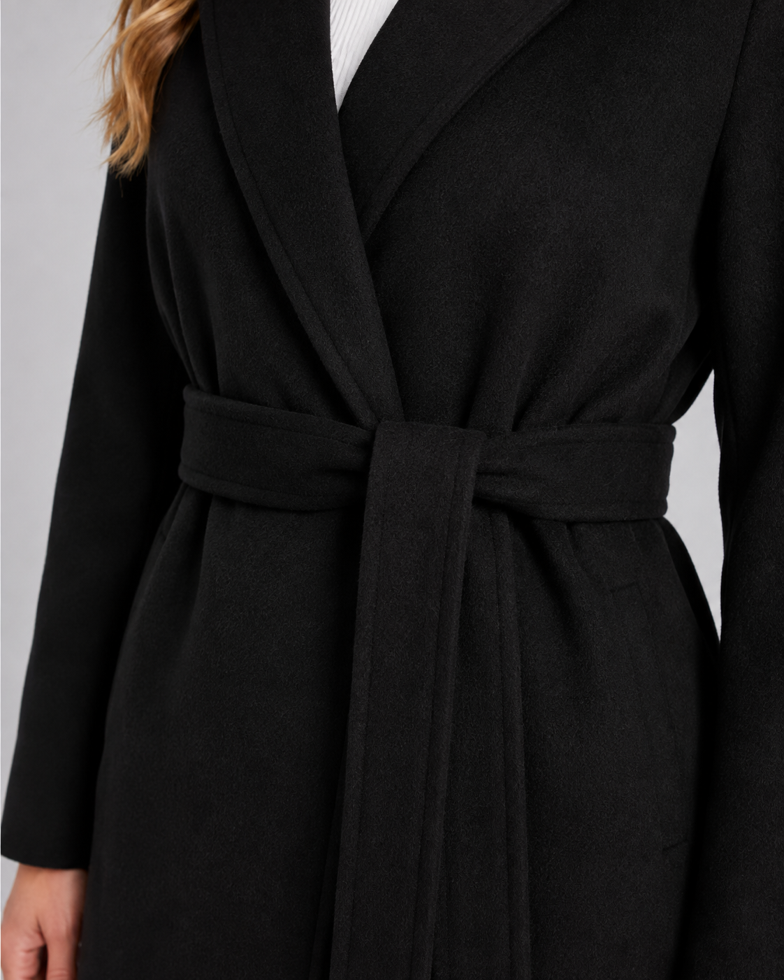 Notch Lapel Belted Wrap Coat 5