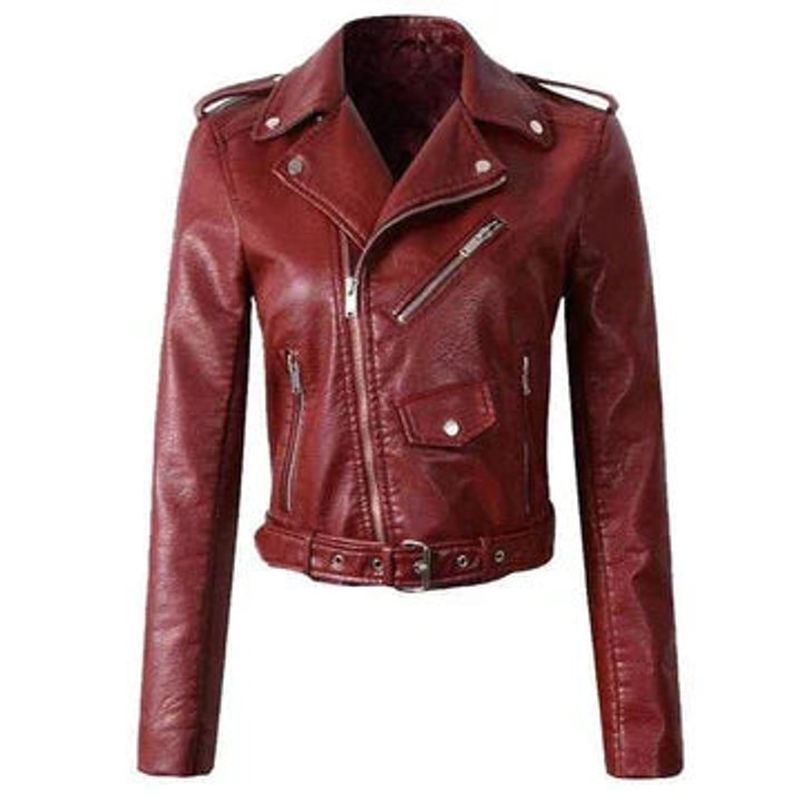 Belted Faux Leather Cropped Moto Jacket