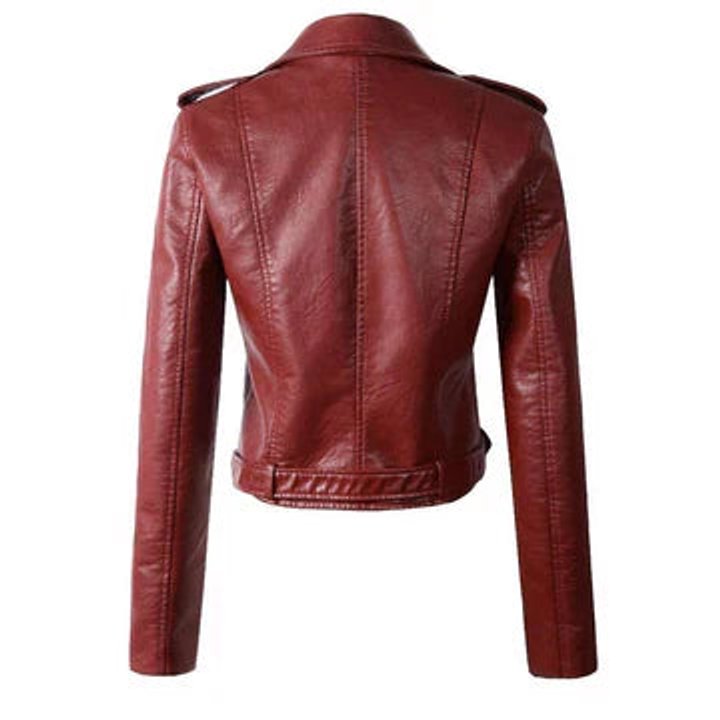 Belted Faux Leather Cropped Moto Jacket 4