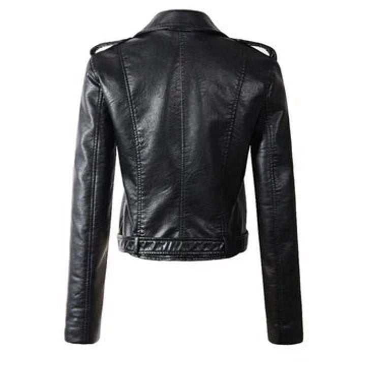 Belted Faux Leather Cropped Moto Jacket 5