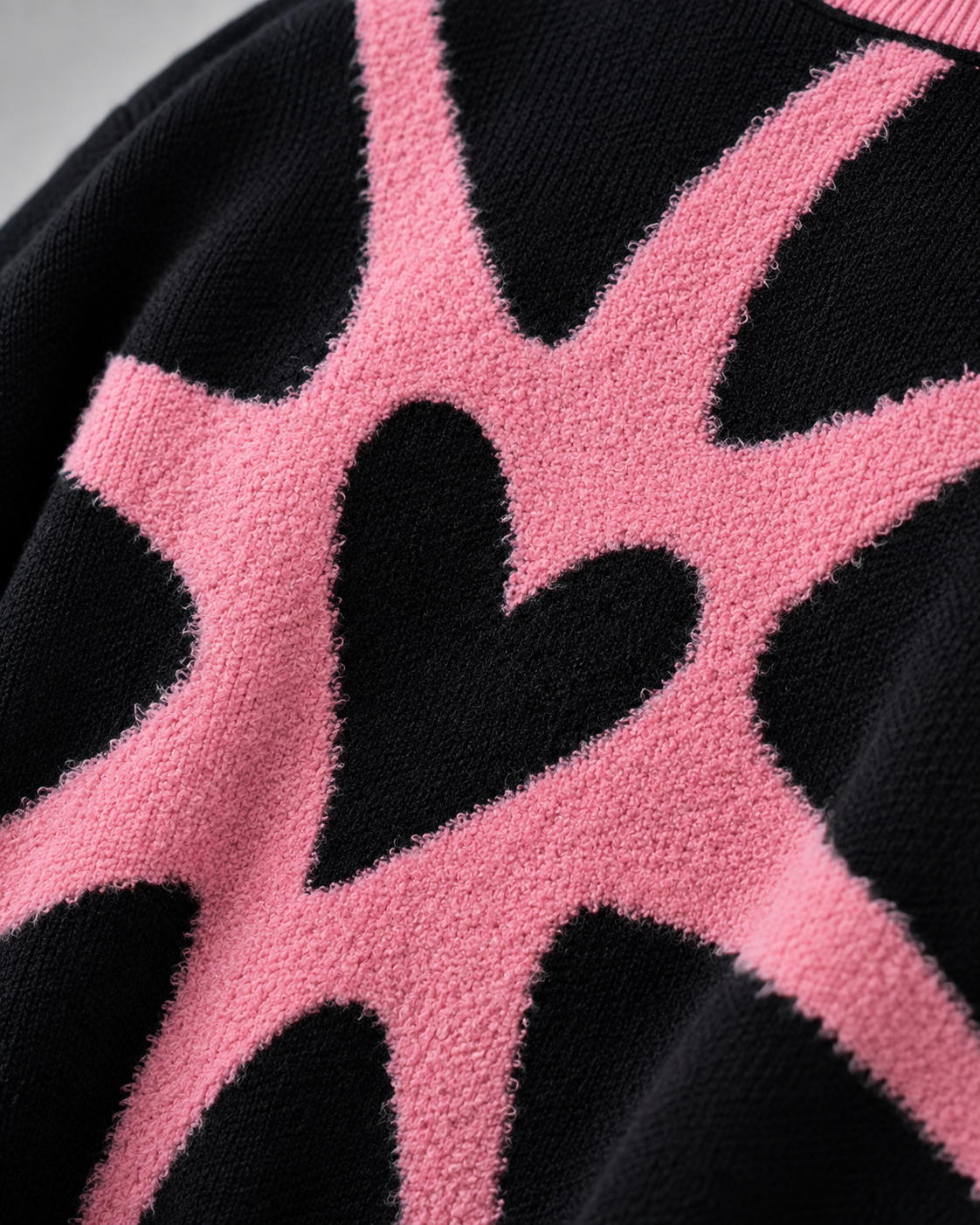 Graphic Star Heart Crew Neck Oversized Knit Sweater 4