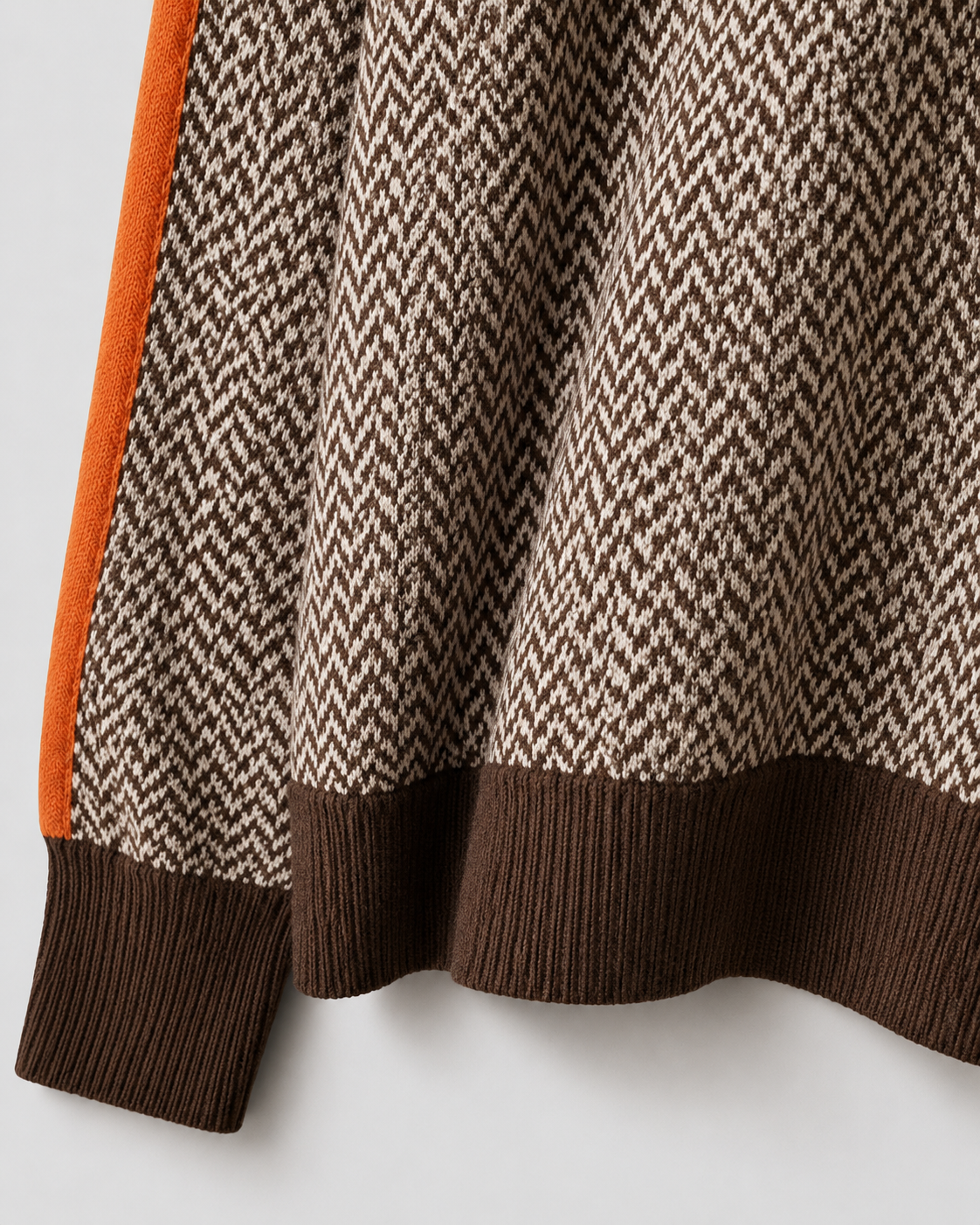 Herringbone Turtleneck Long Sleeve Side Stripe Sweater 5