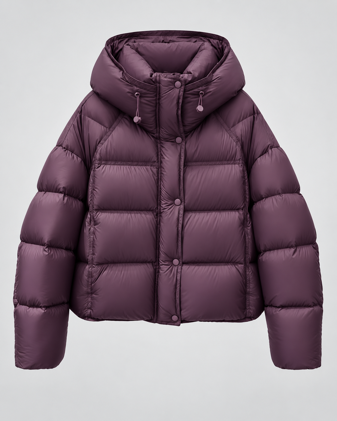 Hooded Snap Front Cropped Puffer Jacket 10