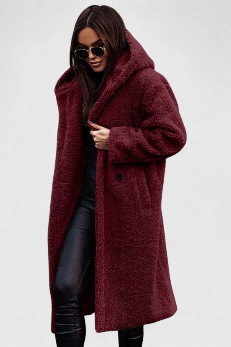 Hooded Oversized Longline Teddy Fleece Coat 4