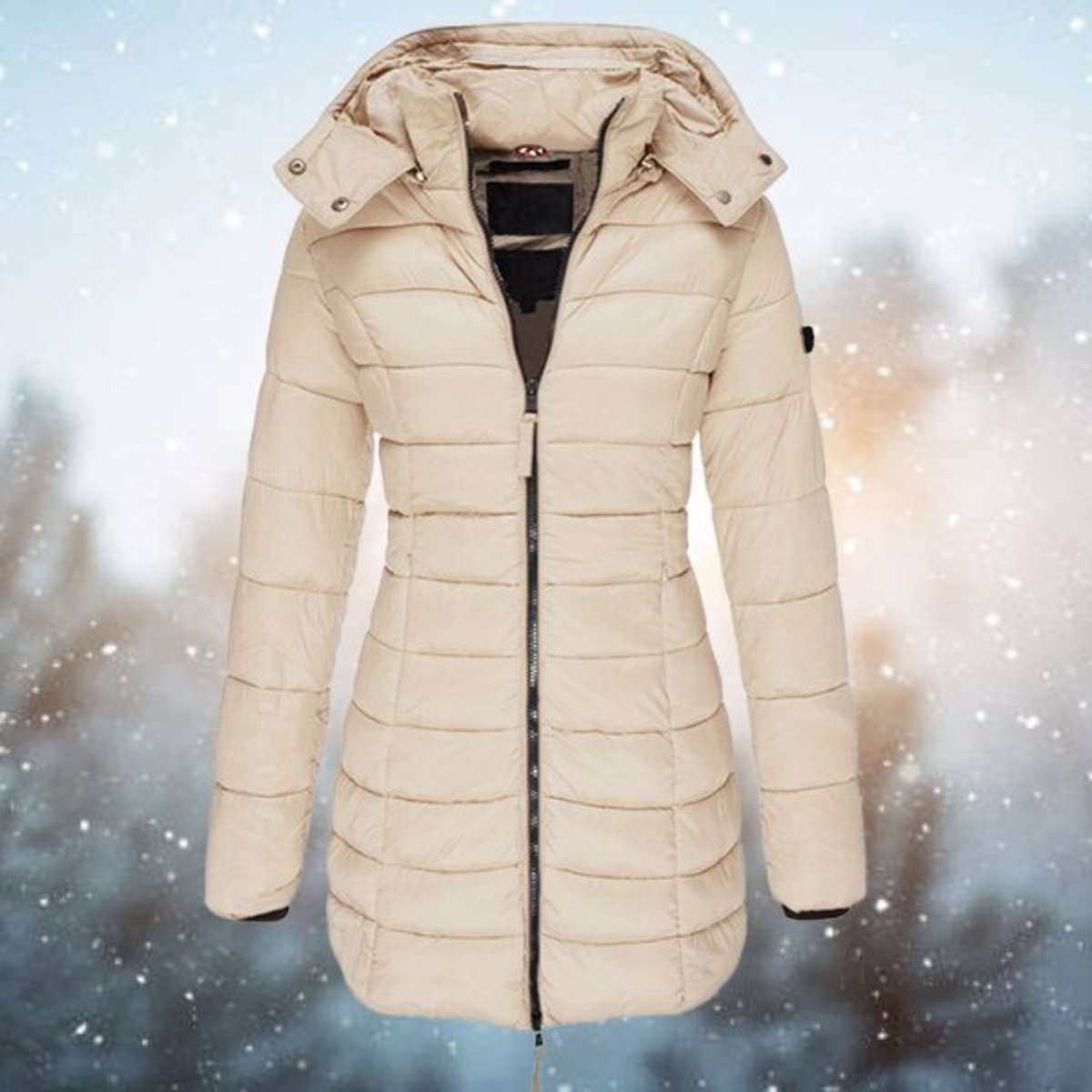 Hooded Zip Front Quilted Longline Puffer Jacket 4