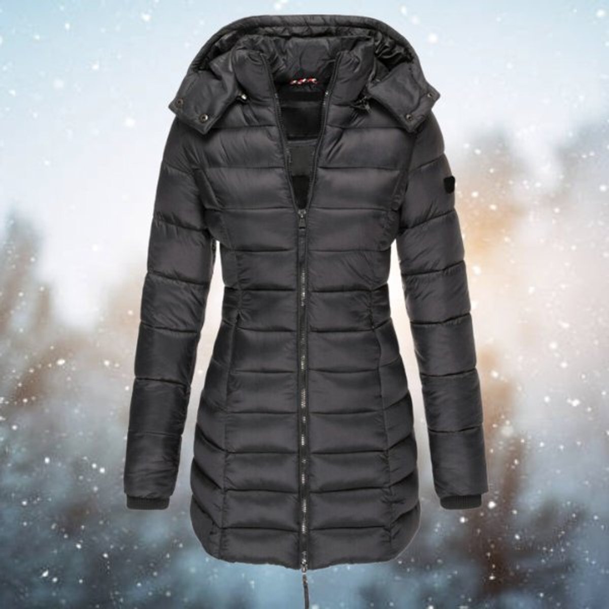 Hooded Zip Front Quilted Longline Puffer Jacket 6