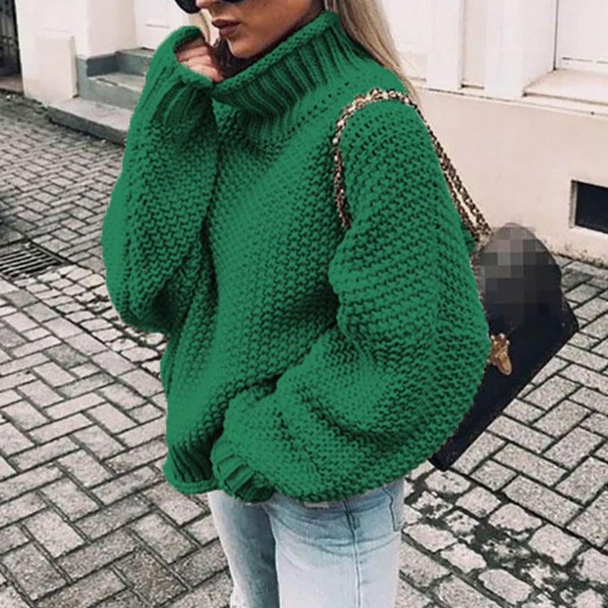 Turtleneck Long Sleeve Oversized Chunky Knit Sweater 5