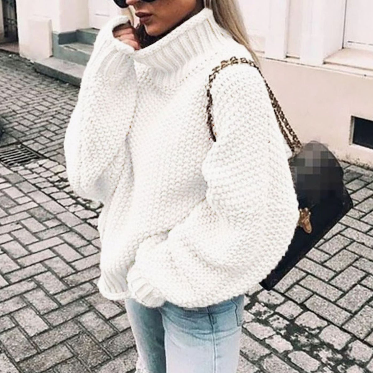 Turtleneck Long Sleeve Oversized Chunky Knit Sweater 8