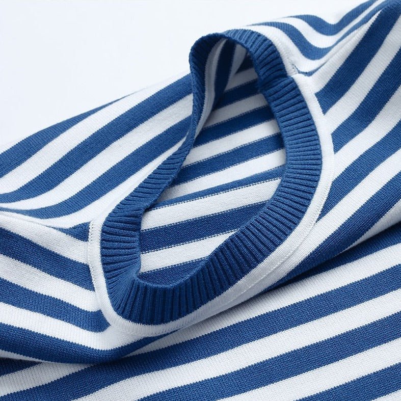 Striped Crew Neck Long Sleeve Sweater 10