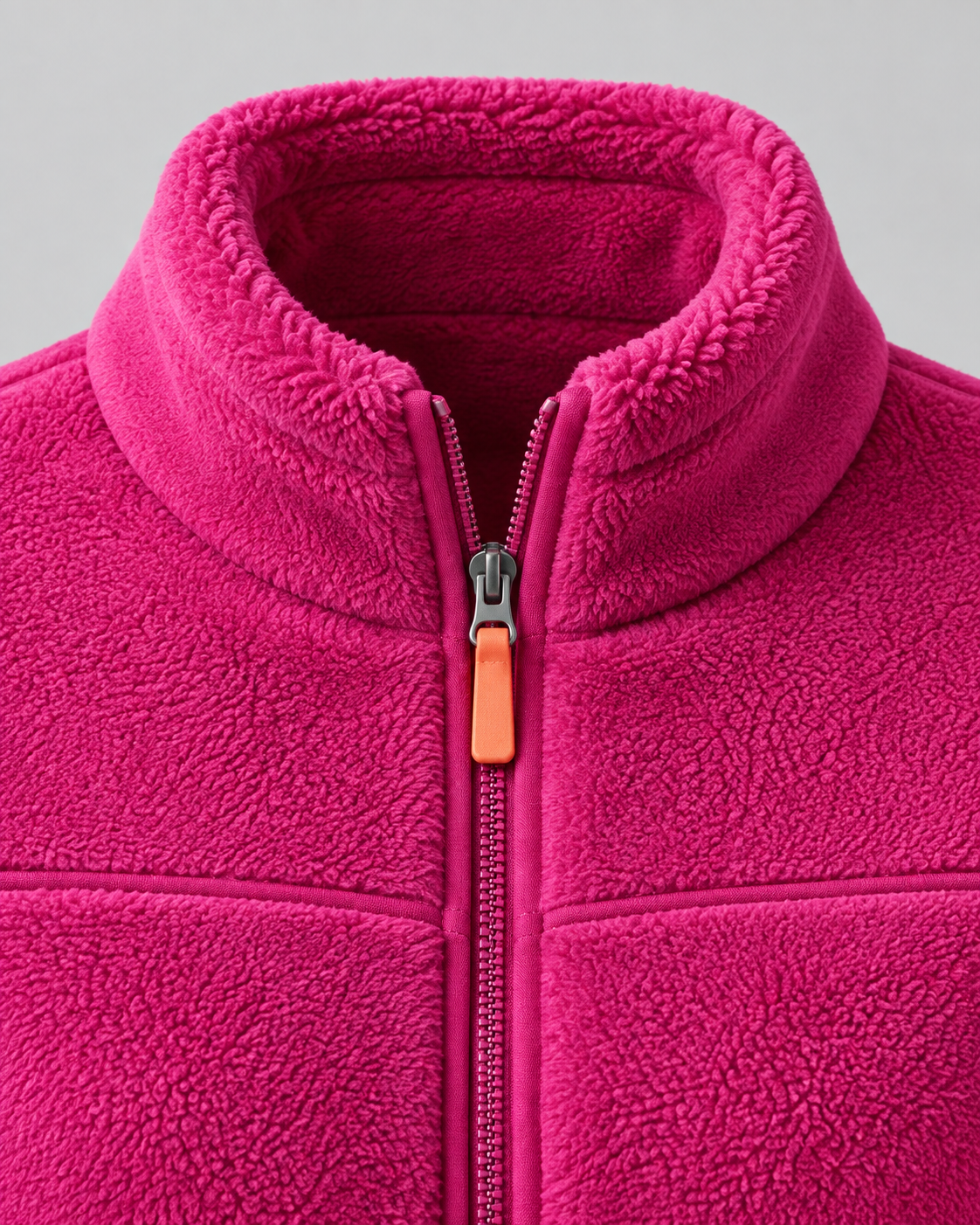 Sherpa Fleece Stand Collar Zip Front Jacket 5