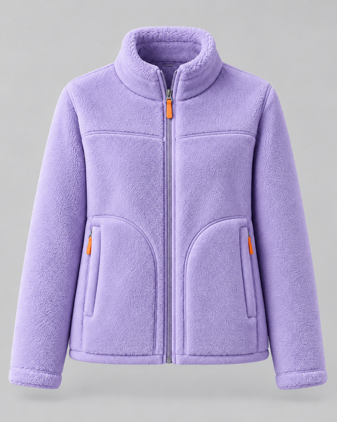 Sherpa Fleece Stand Collar Zip Front Jacket 8