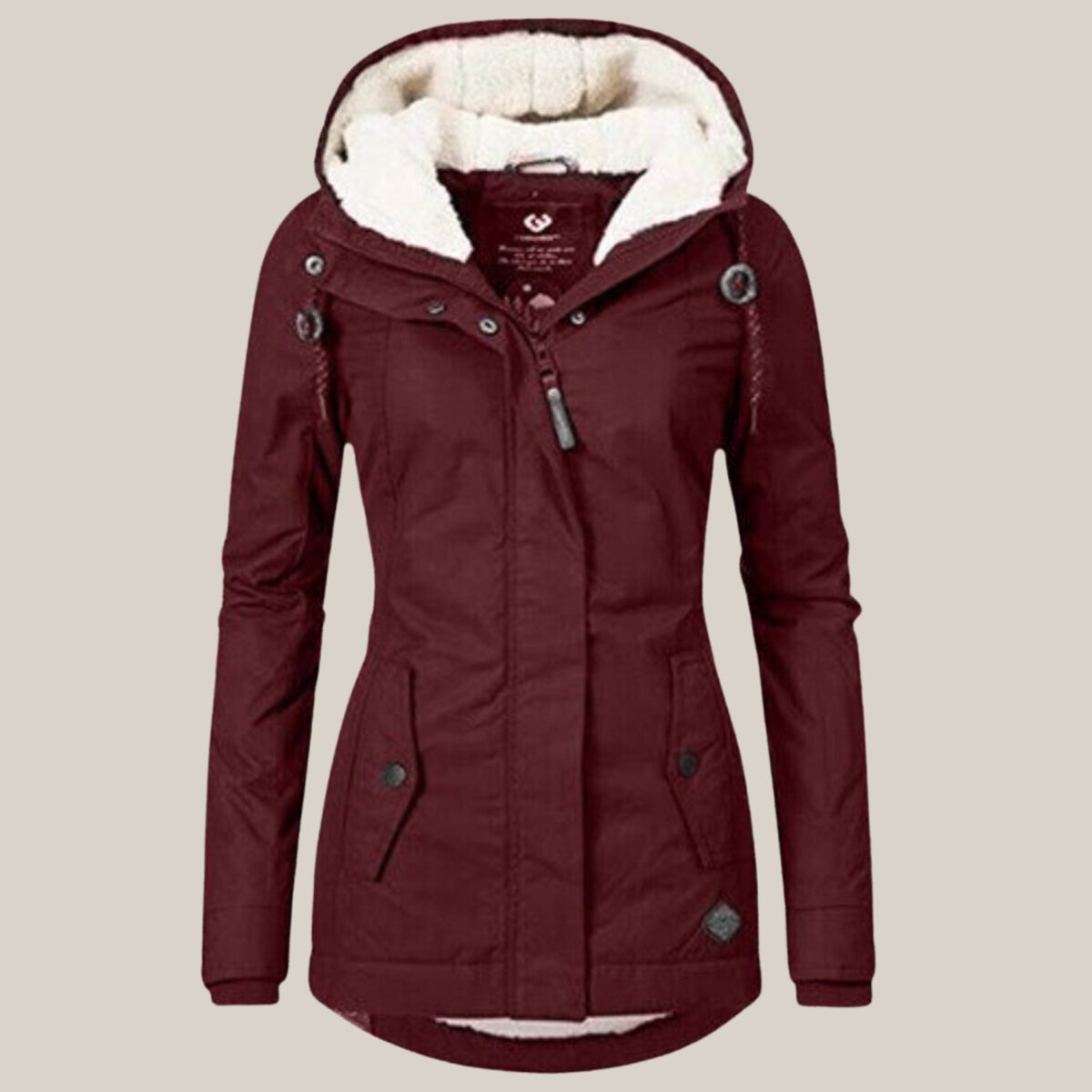Sherpa Lined Hooded Zip Front Longline Winter Coat 12