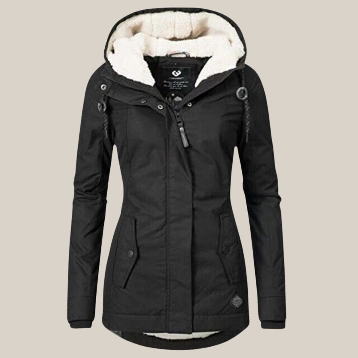 Sherpa Lined Hooded Zip Front Longline Winter Coat 6