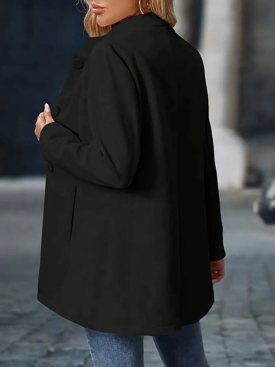 Stand Collar Button Front Longline Blazer Coat 7