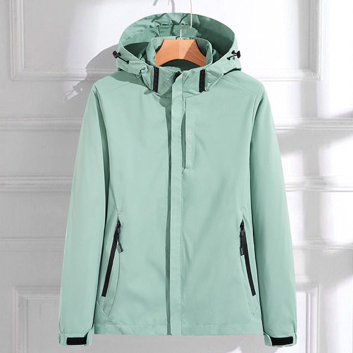 Hooded Zip Front Waterproof Rain Jacket