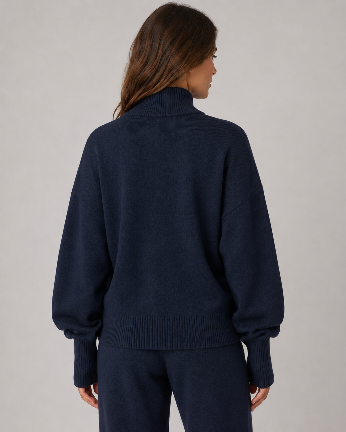 Funnel Neck Double Zip Oversized Knit Cardigan 2